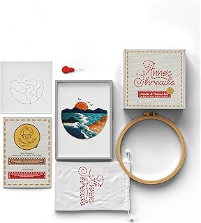 Anne's Threads Embroidery Starter Kit – Beginner DIY Craft Gift for Adul...