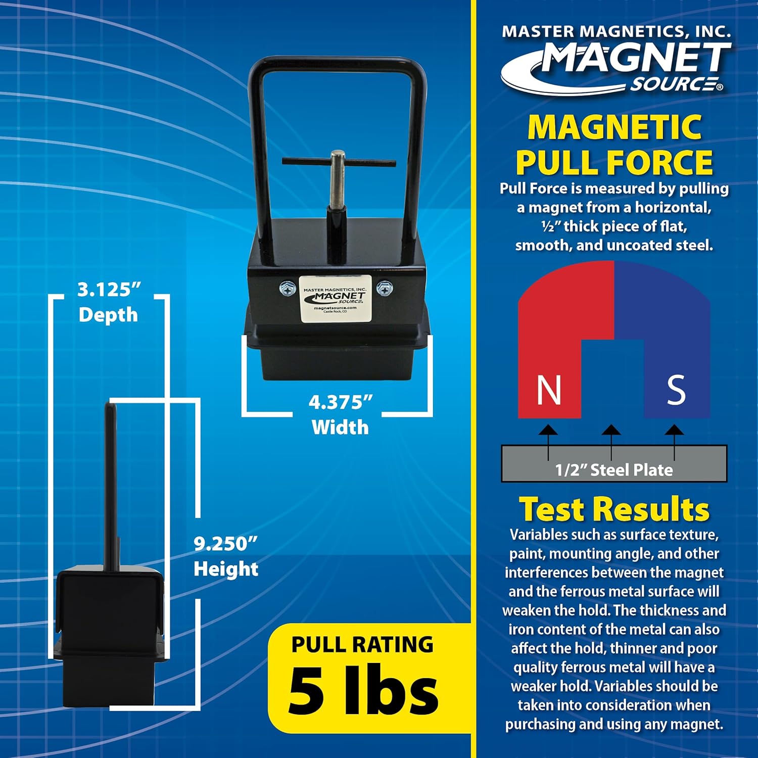 Light-Duty Magnetic Bulk Parts Lifter With Release, 3.50" Diameter, 6