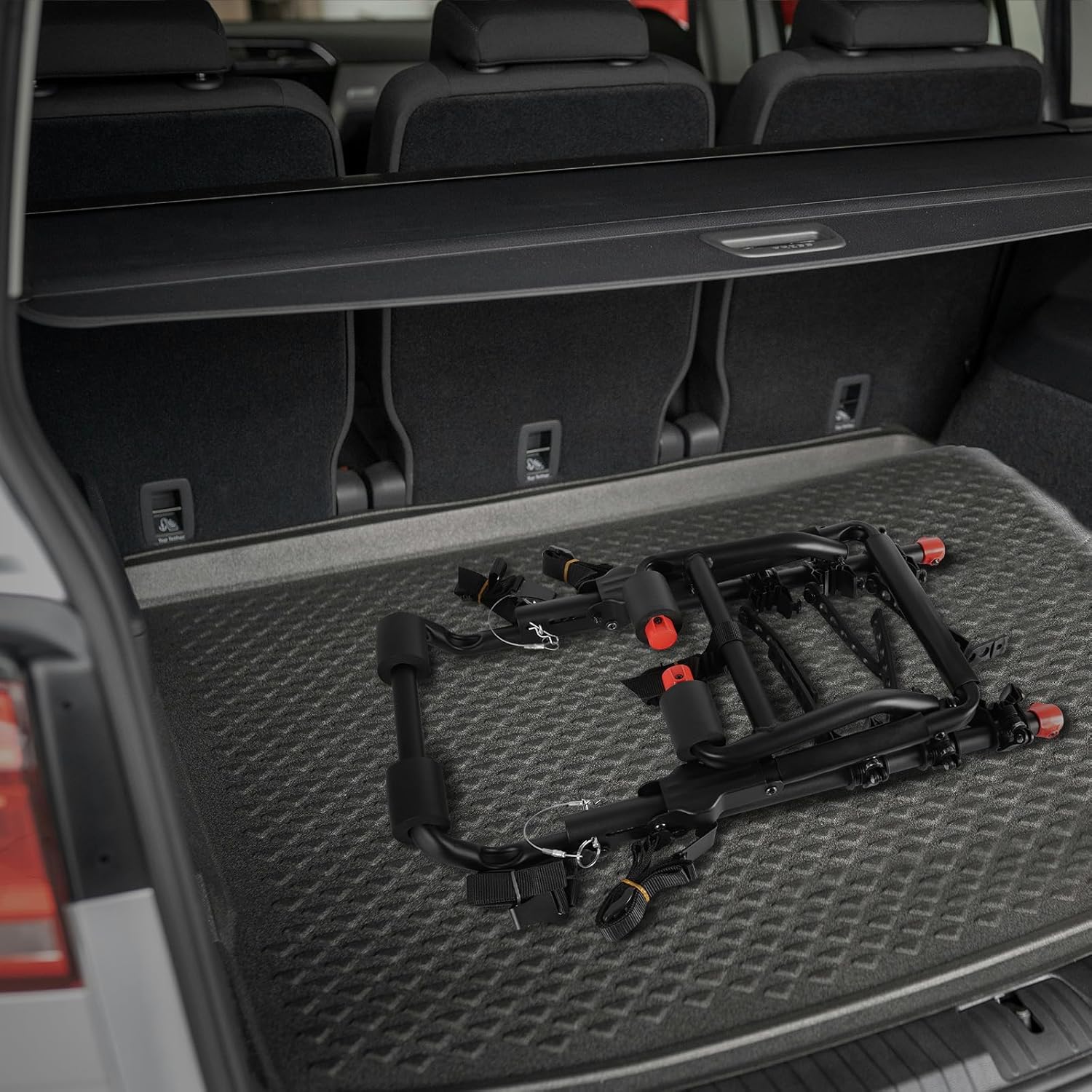FORWODE Premium Trunk Mount Rack Carries 3 Bikes, Portable Adjustable Bike Rack for Car, SUV, Hatchback, Black