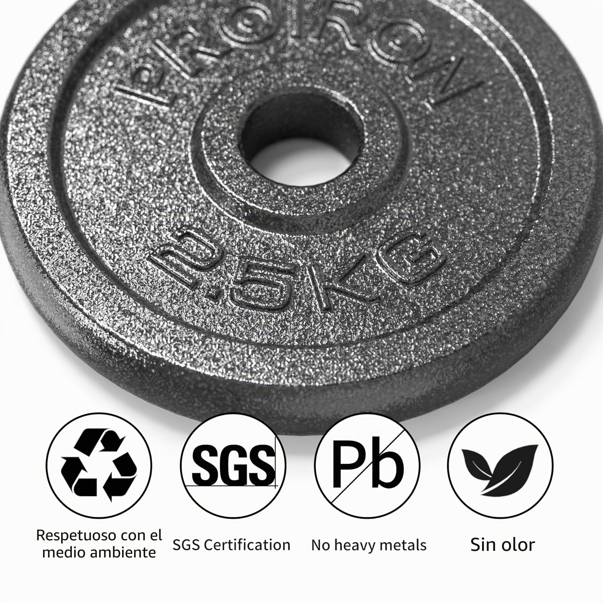 PROIRON Discos Pesas, Ø25mm - Hierro Fundido Placas de Discos Peso para Pesas y Mancuernas 1.25/2.5/5/10kg