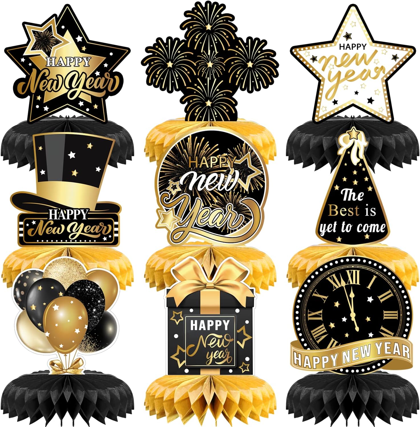 DPKOW Happy New Year Countdown Clock Pin Games For Kids Adult, 2026 New Year's Eve Party Supplies Decorations NYE Clock Turntable Poster With Blindfold Eye Mask Sticker - View #5