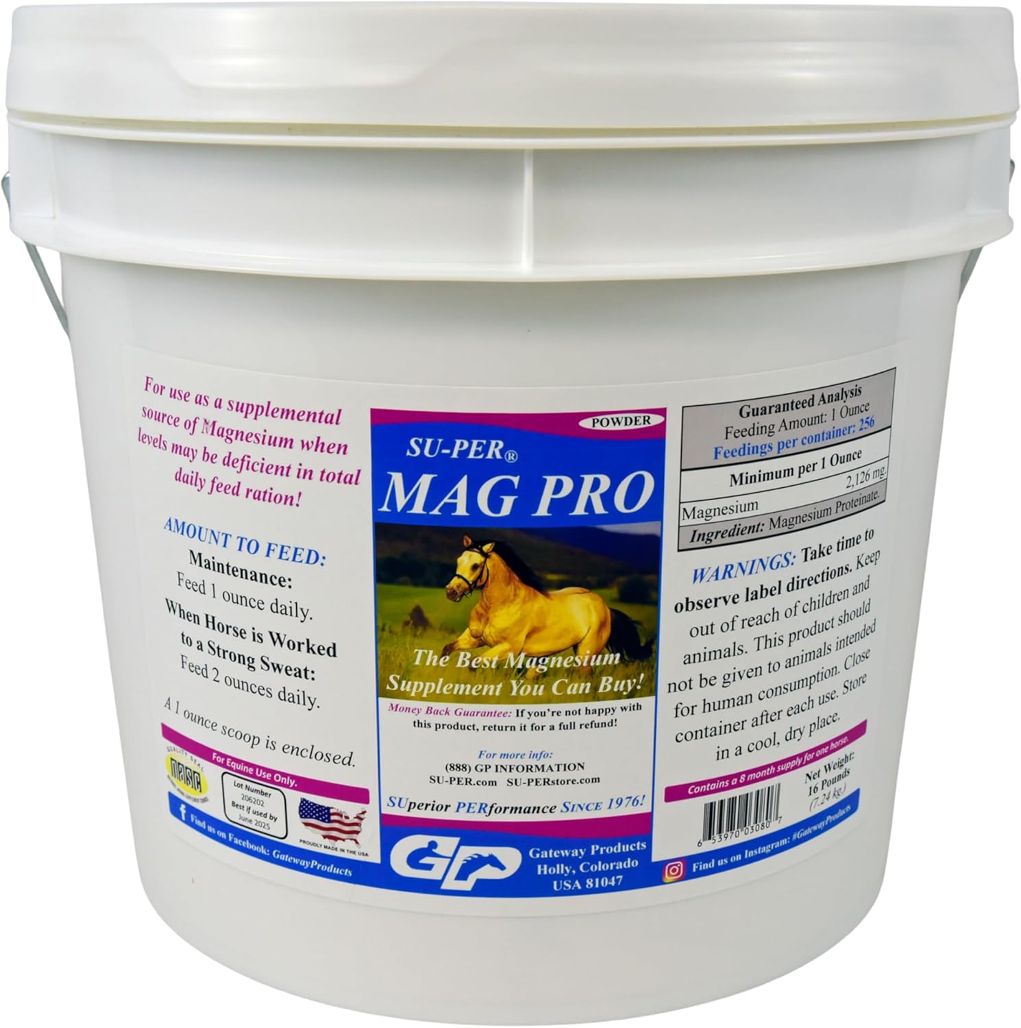 SU-PER Mag Pro Horse Calming Supplement - Support Normal Behavior & Calming Effect - Magnesium Supplement for Horses - 4 Pound