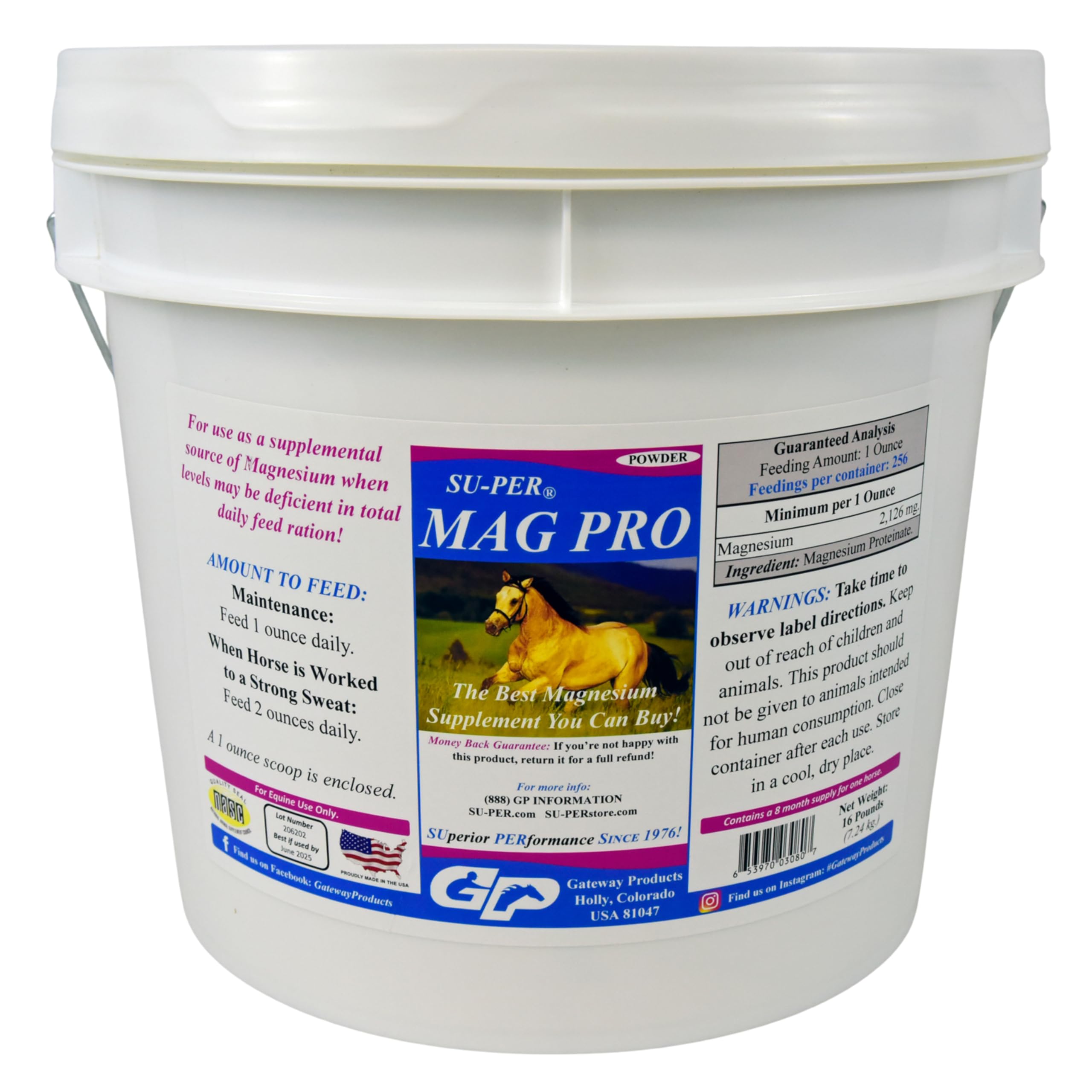 Mag Pro Horse Calming Supplement - Support Normal Behavior & Calming Effect - Magnesium Supplement for Horses - 16 Pound, 8 Month Supply