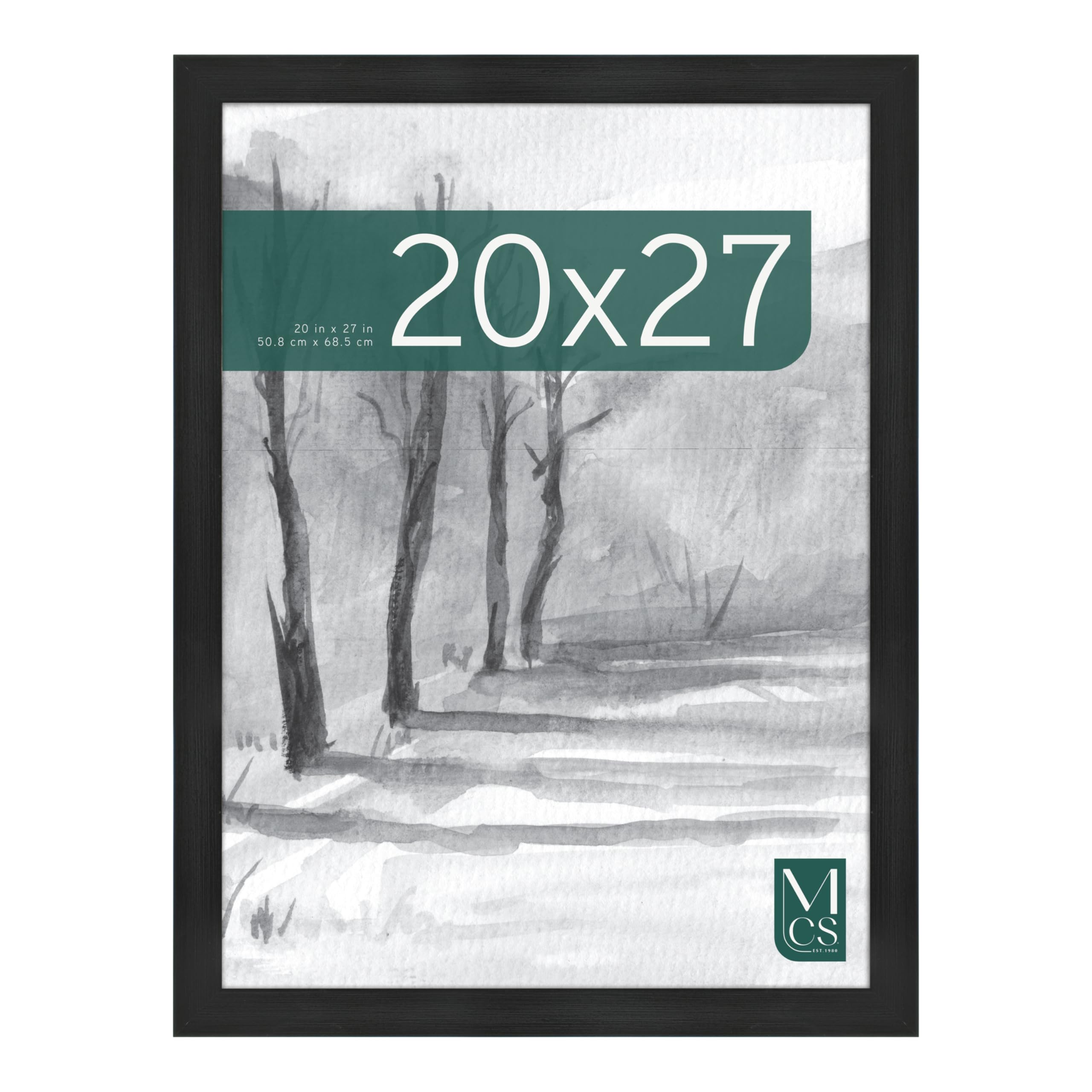 MCS Museum Posterrahmen 50 x 68 cm, Onyx-Holzmaserung, vertikaler und horizontaler Wandbehang, großer Bilderrahmen für Fotos, Poster und Kunstdrucke (1er-Pack)