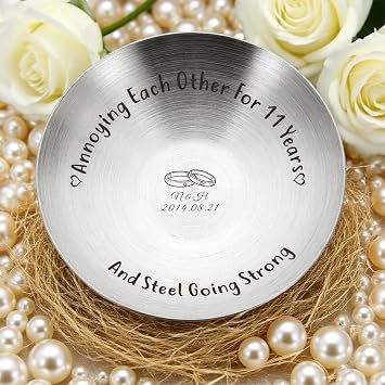 Eunigem Custom Name Jewelry Tray-Decorative Trinket Dish for Anniversary,Wedding Keepsake,Christmas Gift for Women Wife 11th-Rings