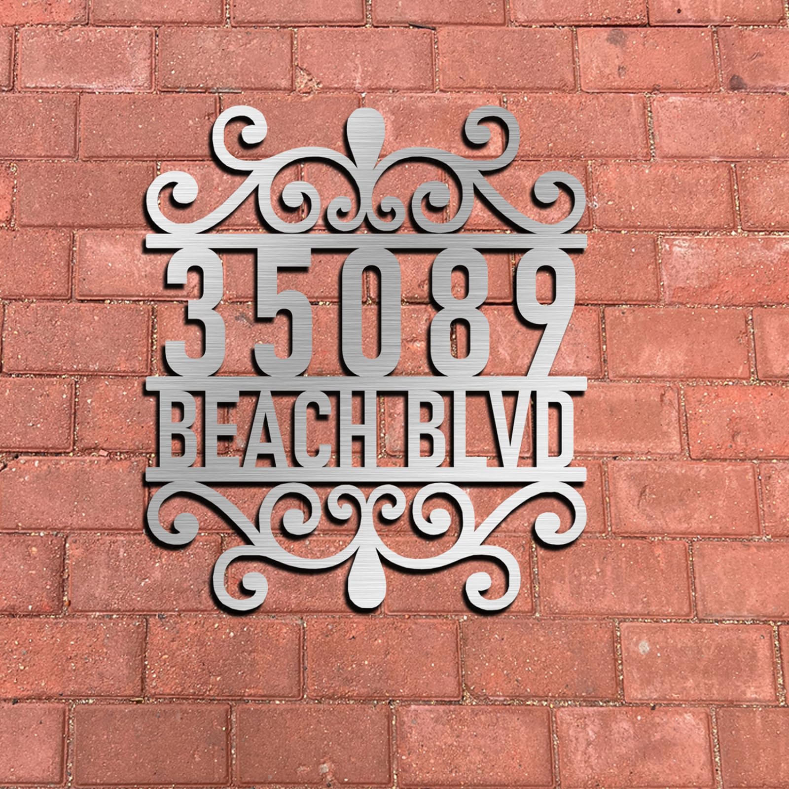 Moderne Adressschilder, Handgeschnitzt, Personalisierbar, Hausnummernschilder Aus Edelstahl, Hausnummernschild Für Haus, Wohnung, Garten, Straße Im Außenbereich,40cm* 45,6cm