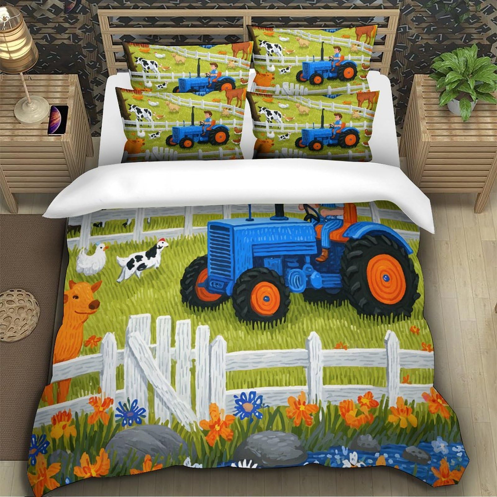 Kinder Bettwäsche Traktor Design Mikrofaser Set Geschenk