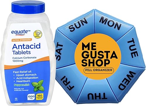 Miniatura 8 de Equate Ultra Strength - Tabletas masticables antiácidos de menta, 1000 mg, 160 unidades (paquete de 02) 320 en total + adhesivo Me Gustas