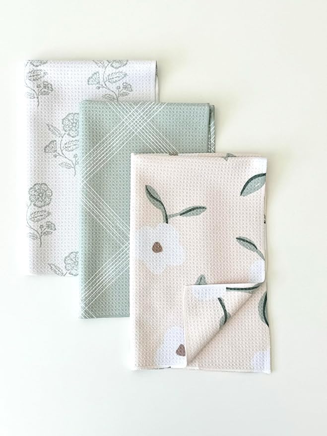 Trig Kitchen Towels (Neutral/Sage)