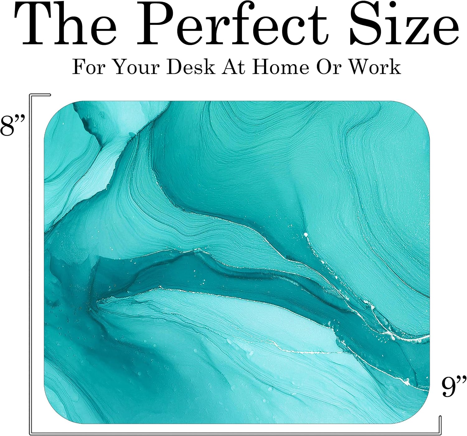 Aqua Blue Marble Agate Mouse Pad Mat Mousepad for Desk Computer Laptop PC Gaming Home or Office Gift Marbled Abstract (Aqua MP55) image 3