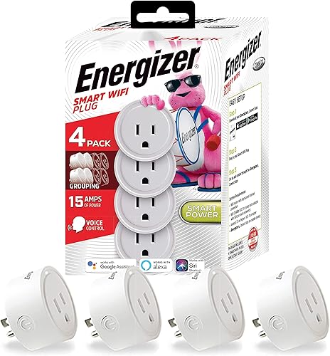 Miniatura 10 de Energizer Connect - Enchufe inteligente WiFi, aplicación móvil habilitada, controlado por voz, Alexa, Echo, Siri, Hey Google habilitado, no requiere