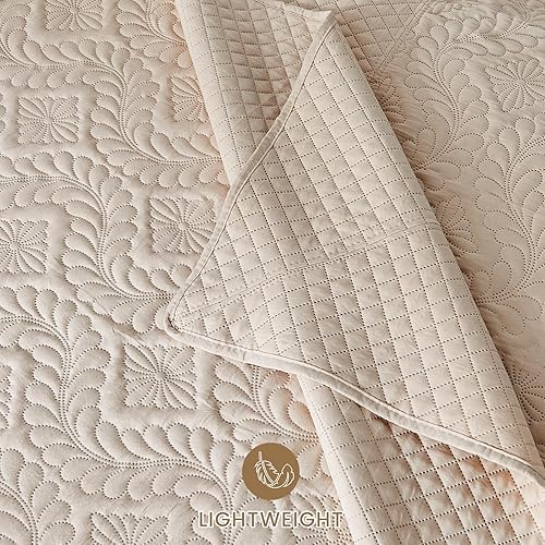 Miniatura 5 de Qucover Edredón California King, juego de edredón ultrasónico de 3 piezas, juego de edredón California King de microfibra suave, tamaño extragrande,