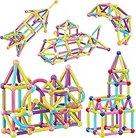Vista 8 de PicassoTiles Juego de construcción de bloques de construcción magnéticos con contenedor de almacenamiento, coloridos bloques de juguete STEM 3D