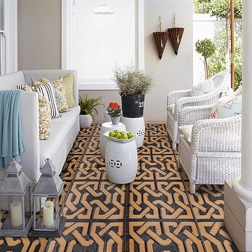 Miniatura 124 de SAND MINE Alfombras reversibles, alfombra de paja de plástico, alfombra de área moderna, alfombra de pavimento grande y alfombra para exteriores