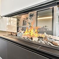 Vista 5 de Onlyfire Quemador H de Acero Inoxidable para Chimenea para Fogata de Gas Natural y Propano y Chimenea, 30 x 6 Pulgadas Quemador H Rectangular DIY