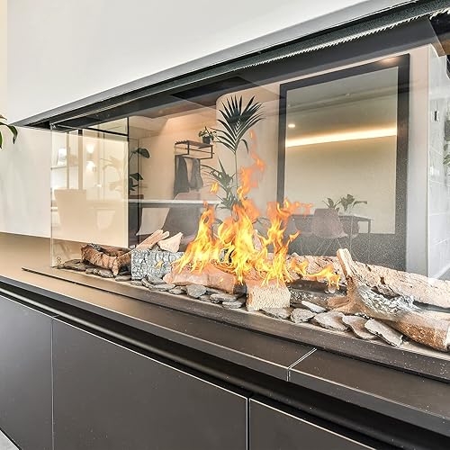 Miniatura 5 de Onlyfire - Chimenea de acero inoxidable para fogata de gas natural y propano y chimenea, 18 x 6 pulgadas, quemador H rectangular para interiores y