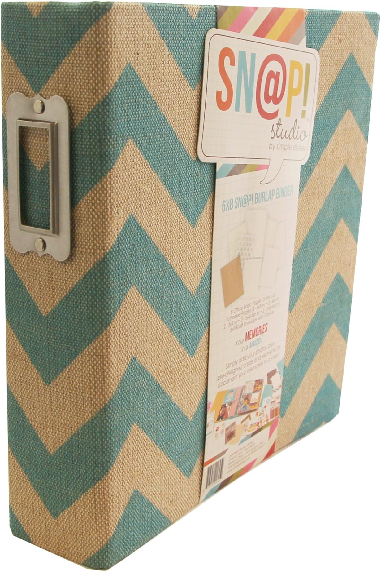 Simple Stories Snapt Burlap Binder, 6 by 8-Inch, Teal