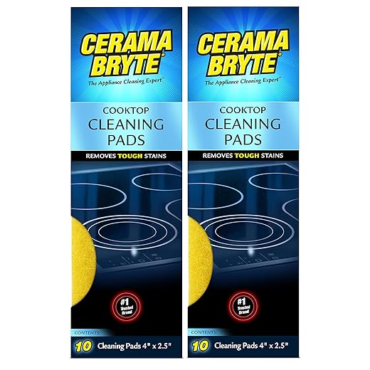(2 Pack) Cerama Bryte Ceramic Cooktop Cleaning Pads, Total 20 Pads