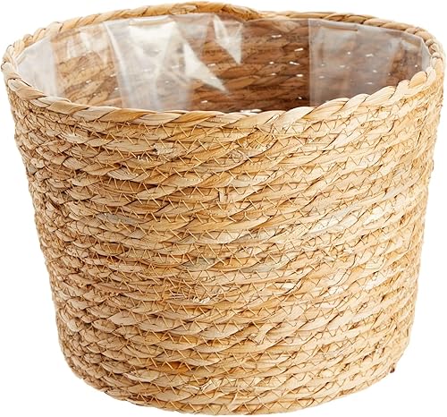 Miniatura 9 de Juvale - Juego de macetas de hierba marina con forro de plástico, 3 cestas tejidas para plantas (3 tamaños)