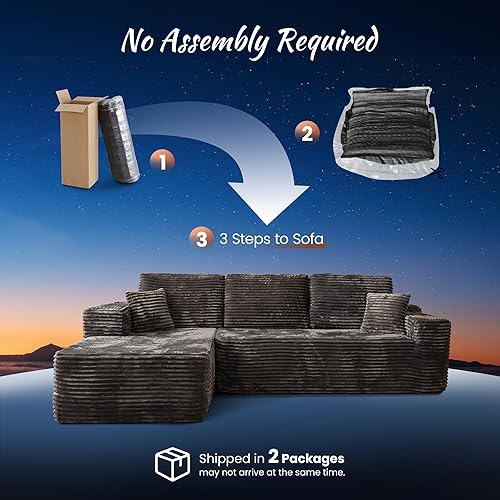 Miniatura 4 de ovios Sofá modular de nube para sala de estar, sofá modular sin hueso con piel de felpa, no requiere montaje, cómodo juego de sofás con espuma