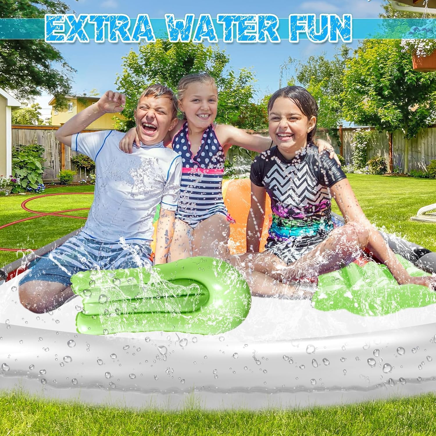 Scivolo Acquatico da 4,8 m,con Bodyboard Inclusi, Scivolo per Prato con irrigatore Integrato per Giochi da Giardino per Bambini e Adulti,Divertimento Acquatico in Cortile,Estate, all'aperto
