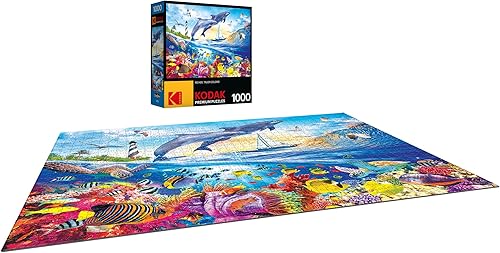 Miniatura 6 de RoseArt - Kodak Premium - Playful Summer Dolphins - Rompecabezas de 1000 piezas para adultos