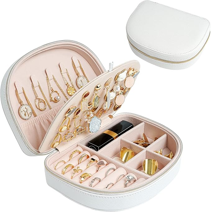 ProCase Travel Size Jewelry Box, Small Portable SeashellShaped Jewelry Case, 2
