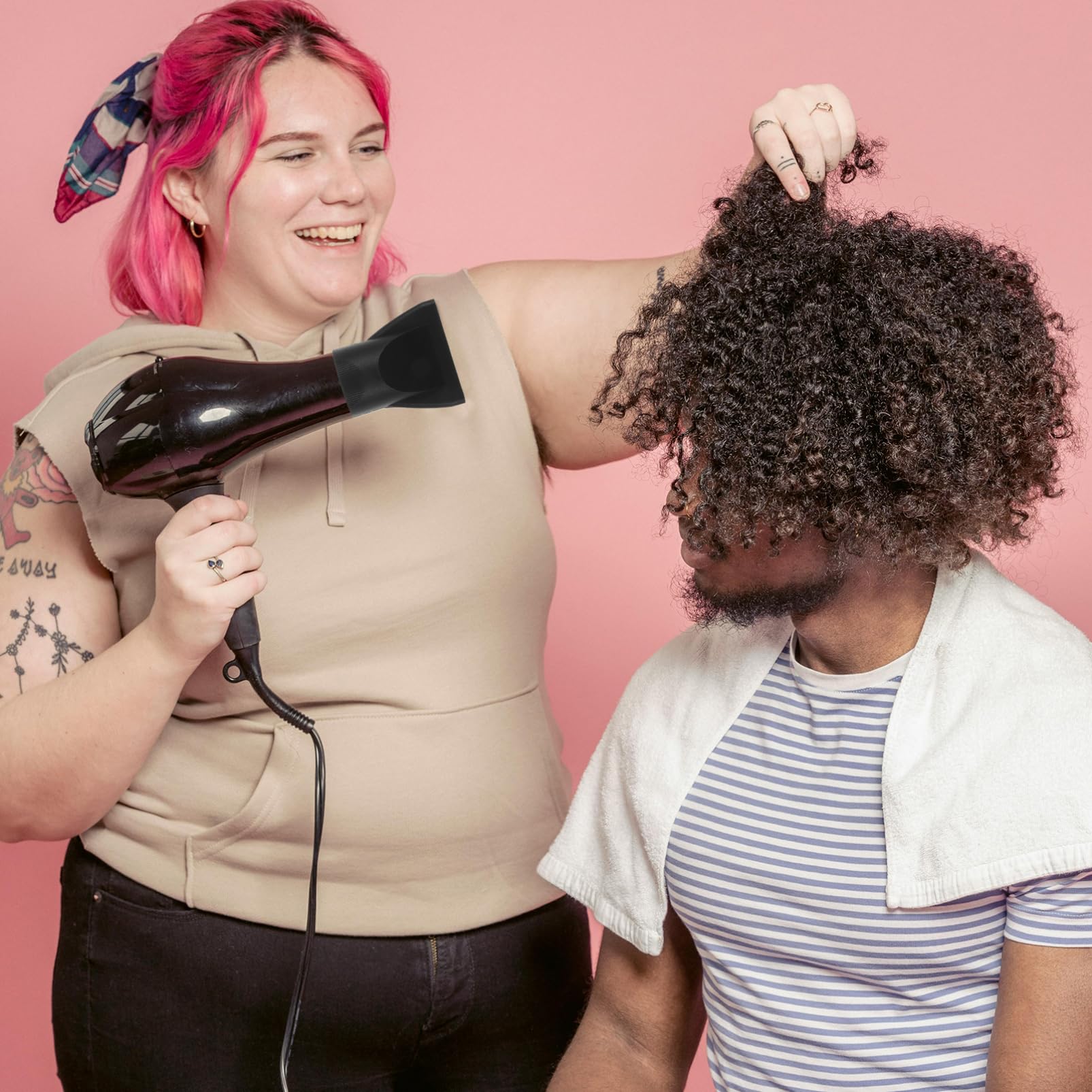 Veemoon 2Pcs Professionelle Haartrockner Düse Kunststoffhaartrockner Flachhaartrockner Düse Schwarzer Haartrockner Diffusor Ersatz Salon Friseur - 2. 04In Innendurchmesser