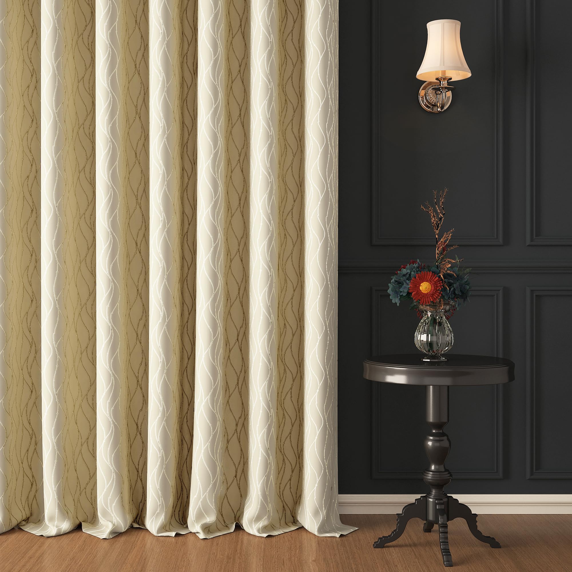 Story@Home Blackout Long Door Curtains 9 Feet Set of 1, Curvy Line Dot Design | Thermal Insulated 100% Room Darkening Curtain for Home, 116 x 275 cm, Beige | Perfect for Decorative & Festive Gifting (B0C89L9PKR) Amazon Price History, Amazon Price Tracker