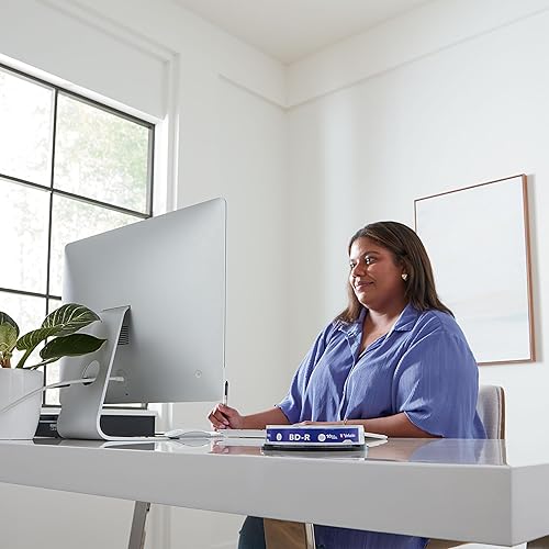 Miniatura 18 de Verbatim M DISC BDXL 100 GB 6X con superficie de marca en blanco Blu-Ray grabable Media – Paquete de 5 cajas de joyas, azul