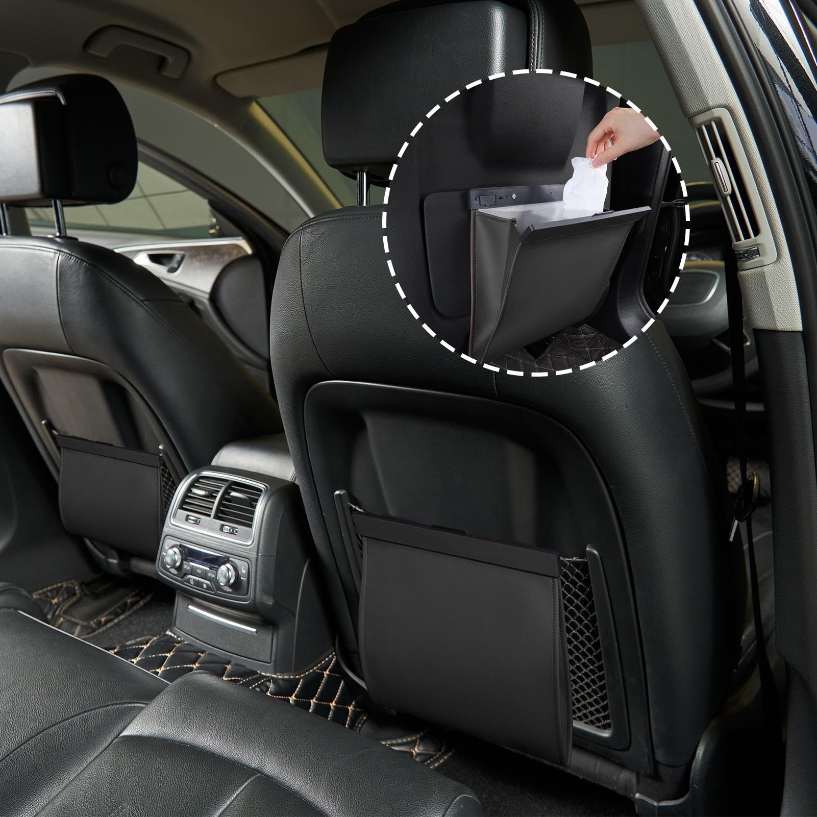 Müllbeutel für Auto | magnetisch, wasserdicht, auslaufsicher, Organizer für Autositze, Innenreinigung