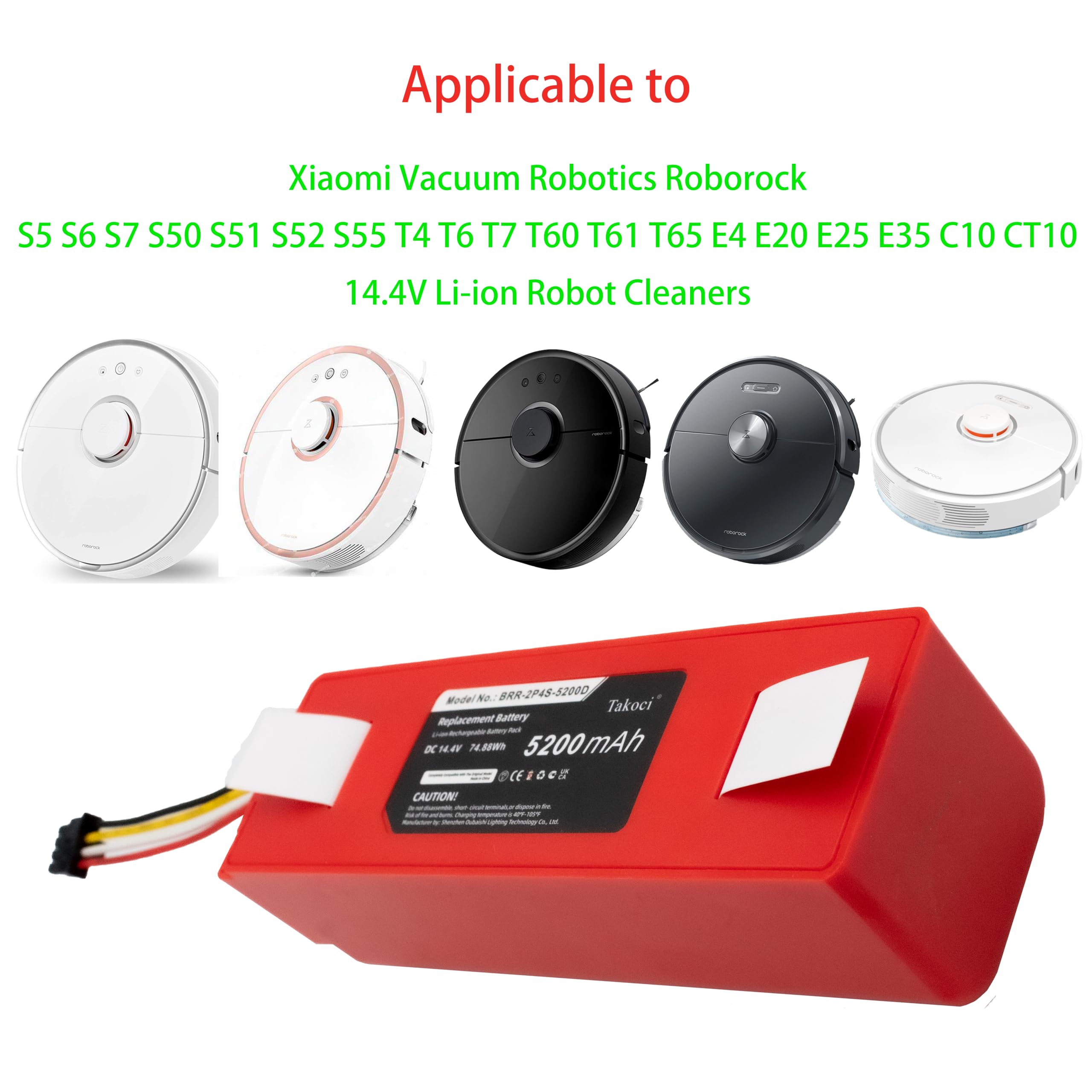 Battery Pack Xiaomi Roborock Mi S55 Vs S50 Xiaomi Vacuum 6800mAh