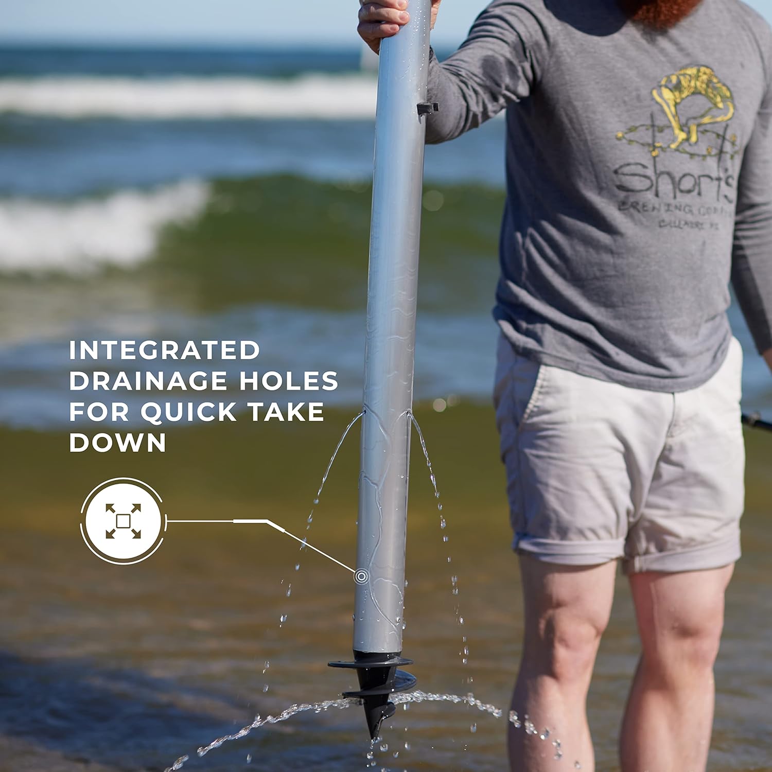 Manufacturers' Select ITC Sand Bar Table Leg with Auger for The Beach, Campsite, or Yard (31" Leg)