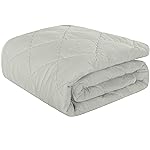 NTBAY Down Alternative Toddler Comforter, Lightweight and Warm Solid Color Baby Crib Quilted Blanket, 39x47 inches, Light Grey