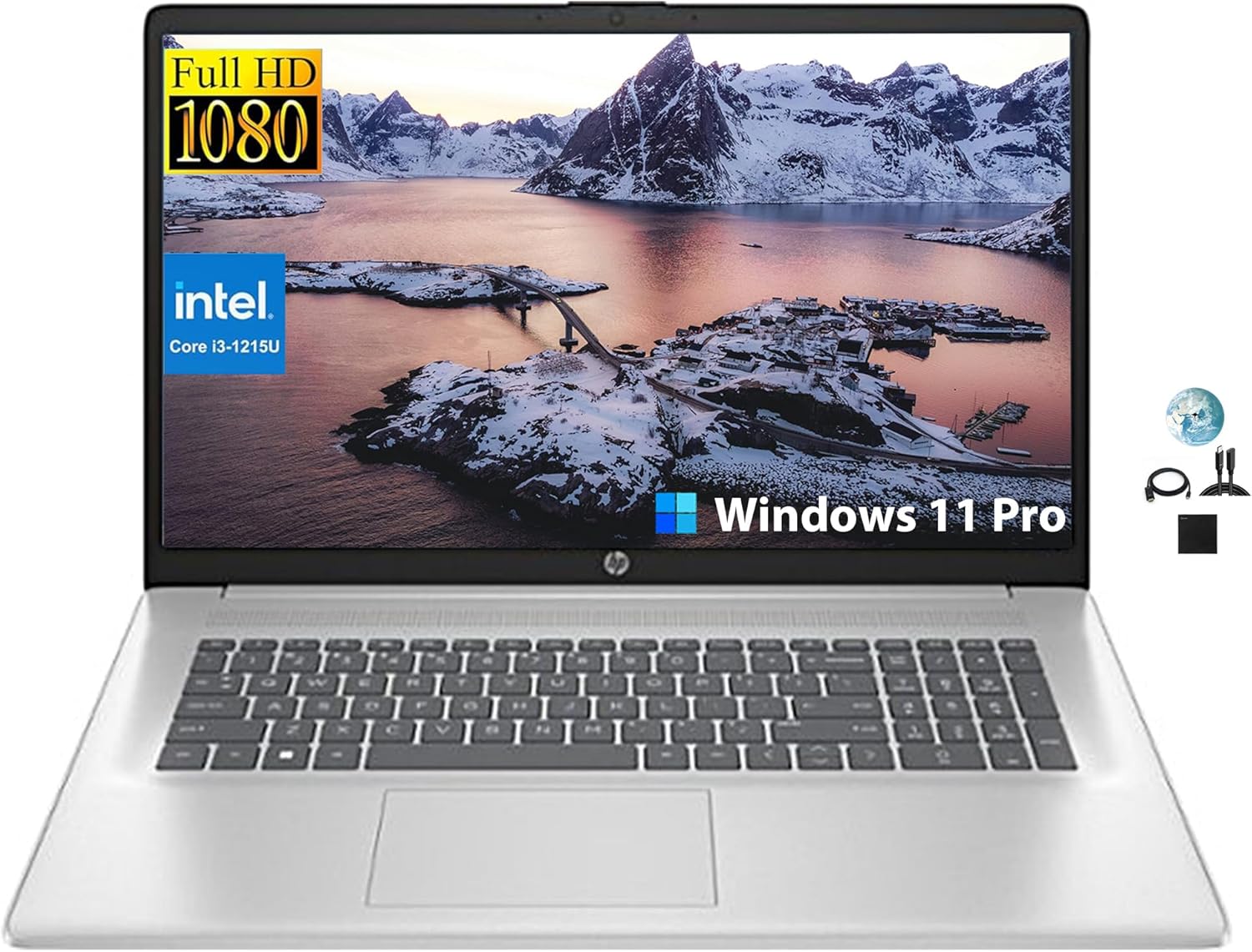 HP 17.3" FHD Business Laptop, 12th Gen Intel Core i3-1215U(6-Core, Beat i5-1135G7), 32GB RAM, 1TB SSD, Wi-Fi, Long Battery Life, Webcam, HDMI, Windows 11 Pro, GM Accessories