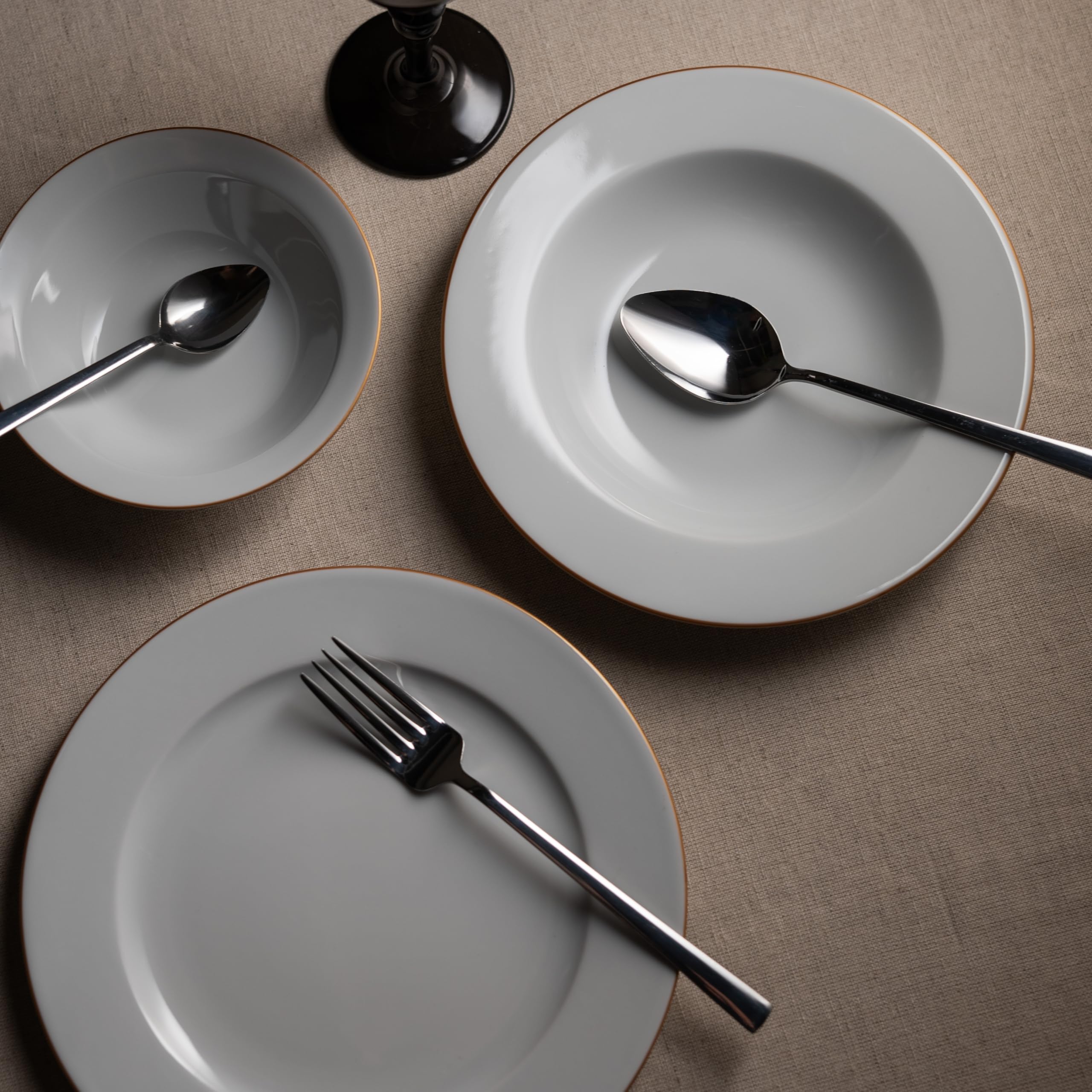 Porland Mina - Service de table en porcelaine 18 pièces doré - Complète et élégant