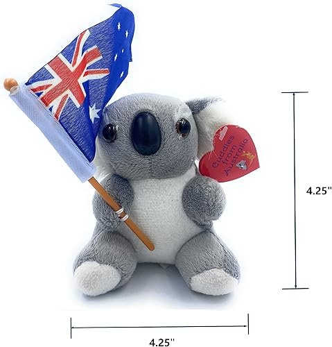 Miniatura 2 de Peluche de koala pequeño, oso de peluche de 4 pulgadas con bandera, regalo de recuerdo australiano súper suave