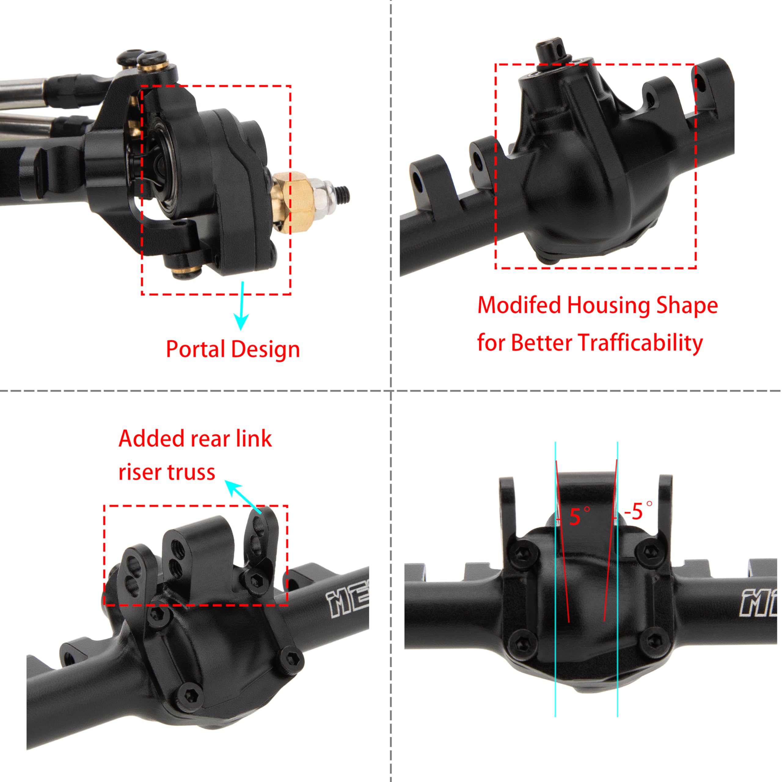 Amazon | MEUS Racing +4mm TRX4M ポータルアクスル レイダウンサーボ