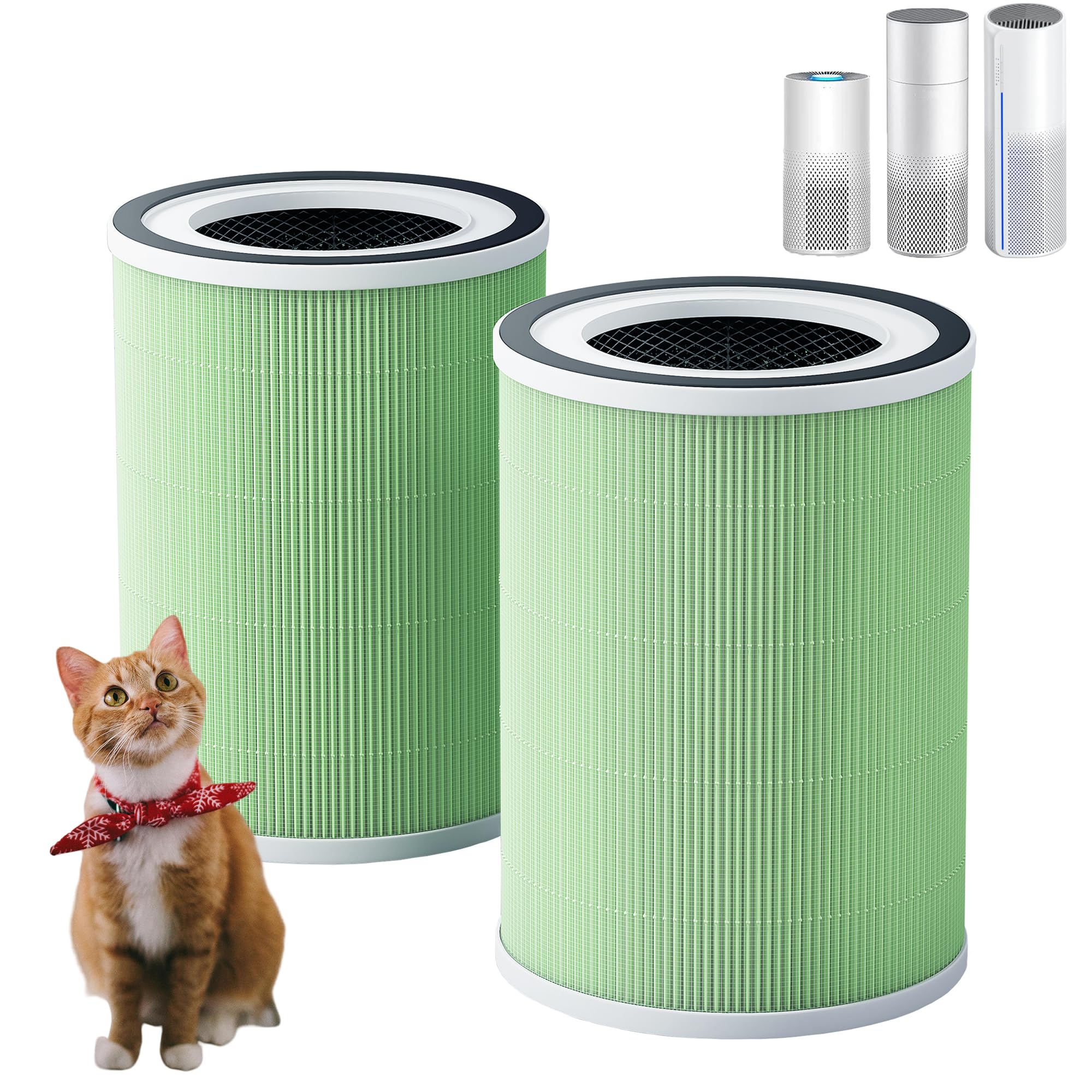 Afloia KILO H13 True HEPA Pet Replacement Filters 2 Pack - 360° 4-Stage Filtration for KILOPLUS, KILOPRO, MIRO PRO & MOR