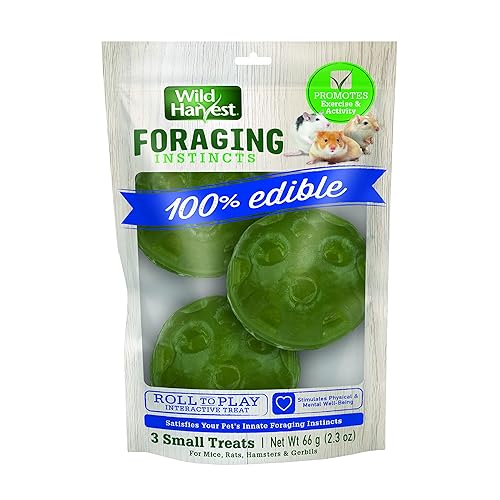 Wild Harvest® Foraging Instincts Roll n’ Play Interactive Treat, 3 Count, for Pet Mice, Rats, Hamsters and Gerbils, 2.30 Ounce (Pack of 1) - 2.3 Ounce (Pack of 1)