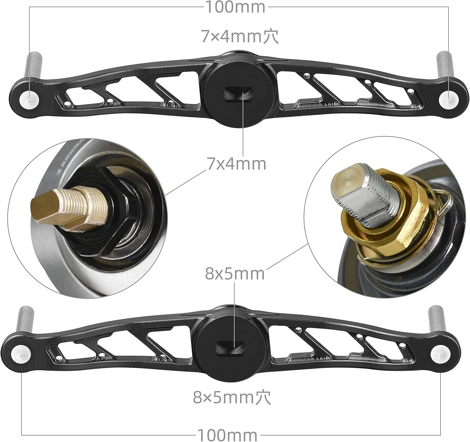 Amazon ゴメクサス Gomexus ダブル ハンドル 100mm シマノ ダイワ アブガルシア ベイト リール タトゥーラ Tw Slx Dc など 用 超々ジュラルミン製 Tpeノブ付き Gomexus ベイトリールパーツ