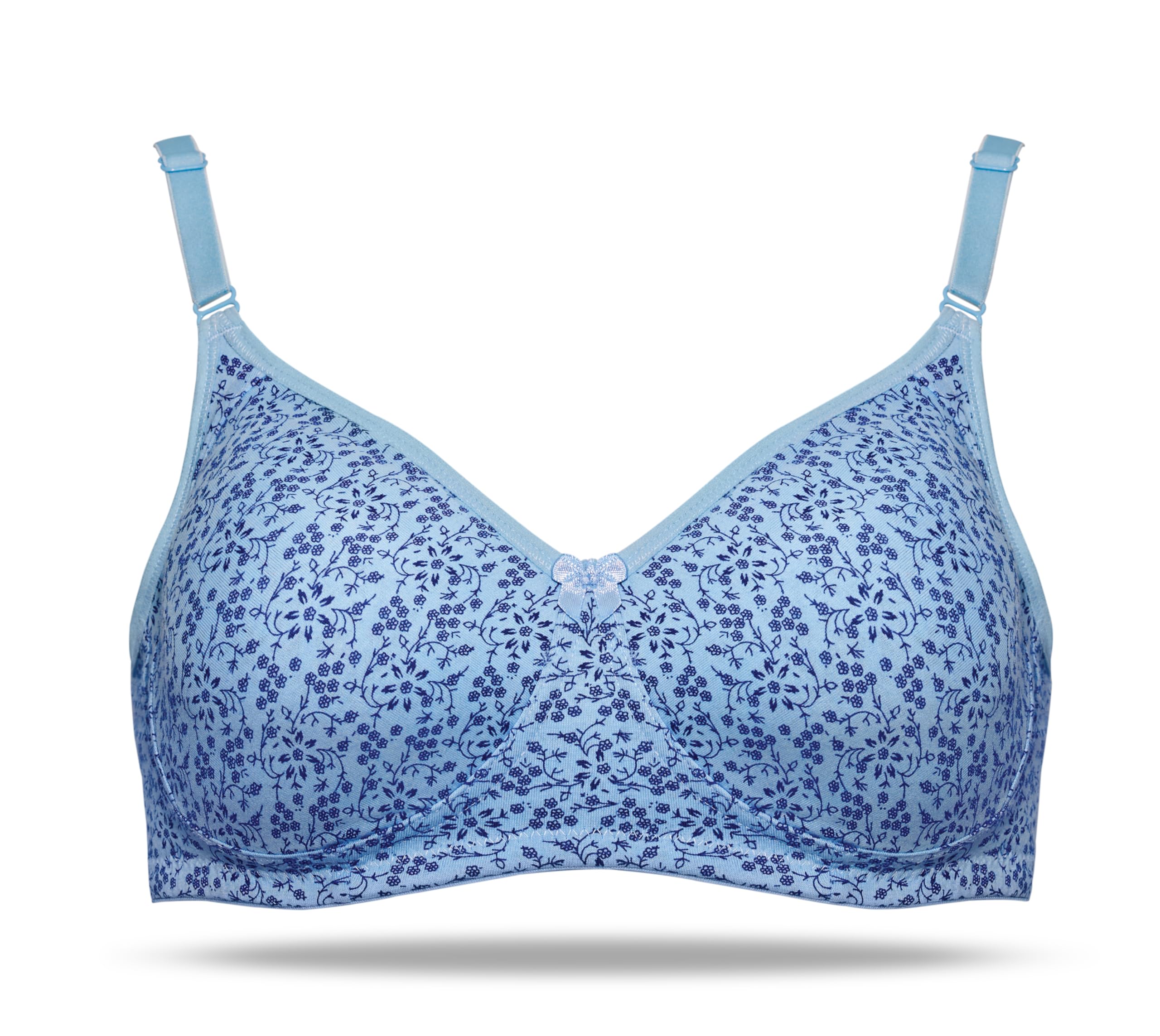 alba Essential Bra 40B – Floral Print Everyday Bra for Women | Double Layered Cups with U-Back Support | Comfortable (Blue)-picture-22