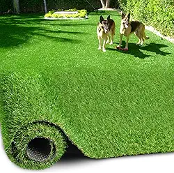 PENFHF Tapete de grama artificial de 7,5 m × 1,8 m, tapete de grama falsa realista com drenagem, tapete de grama sintética para uso interno externo de 2 cm de altura, para cães, varanda, pátio,