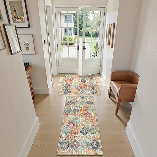 Miniatura 4 de Lahome Alfombra marroquí de enrejado pequeño, alfombra de entrada de 2 x 3 pulgadas, tapete antideslizante para puerta de interior, alfombra lavable