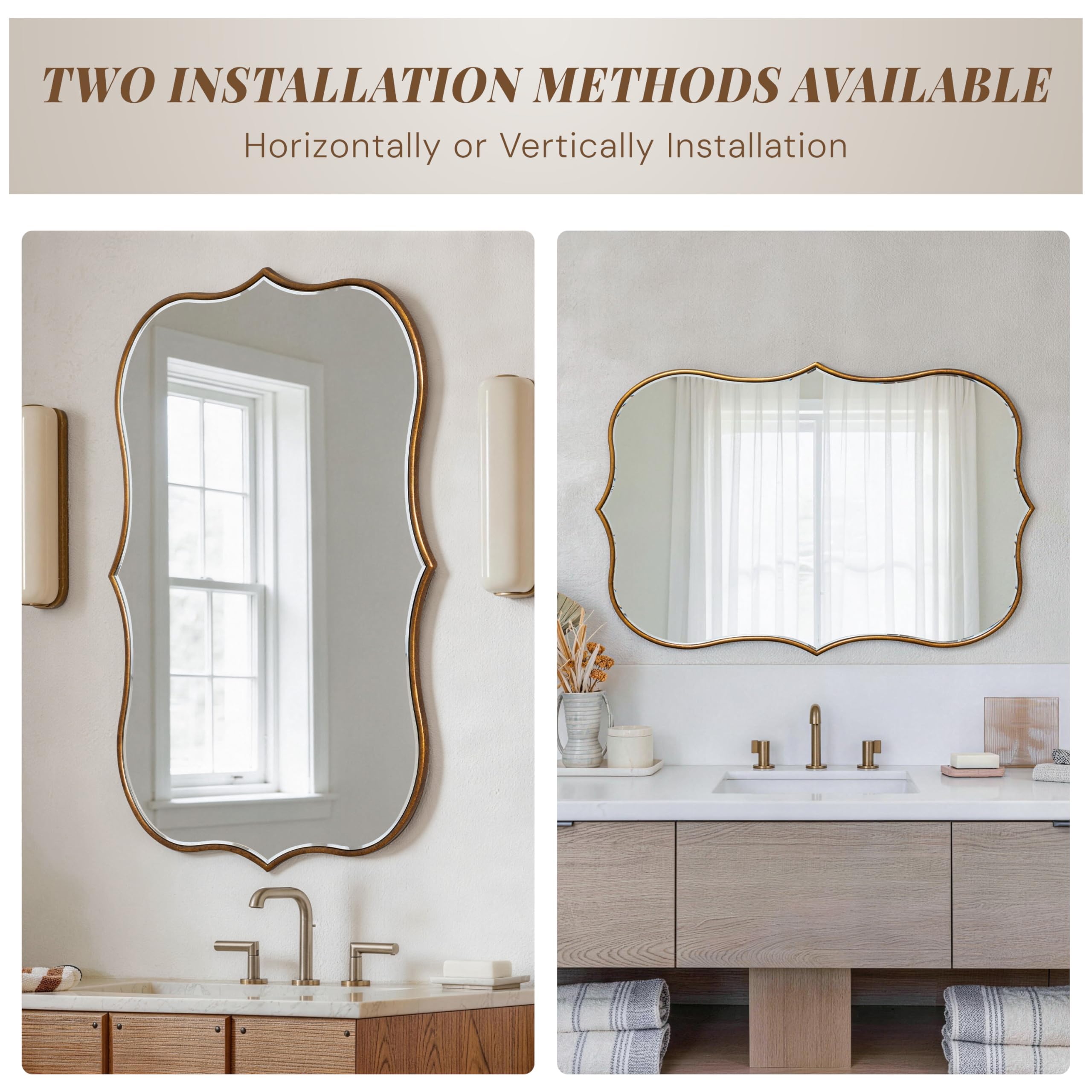 SHYFOY Specchi in oro antico per la decorazione della parete, grande specchio decorativo della parete
