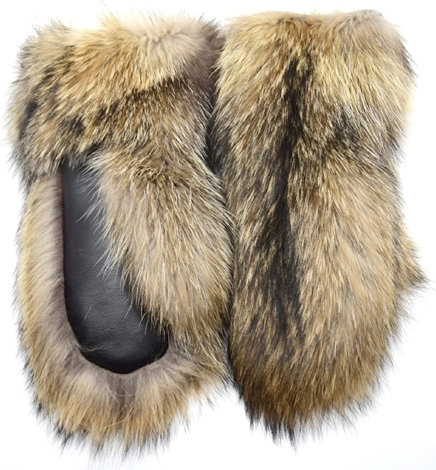 Real Raccoon Fur Men's Mittens - Very Warm