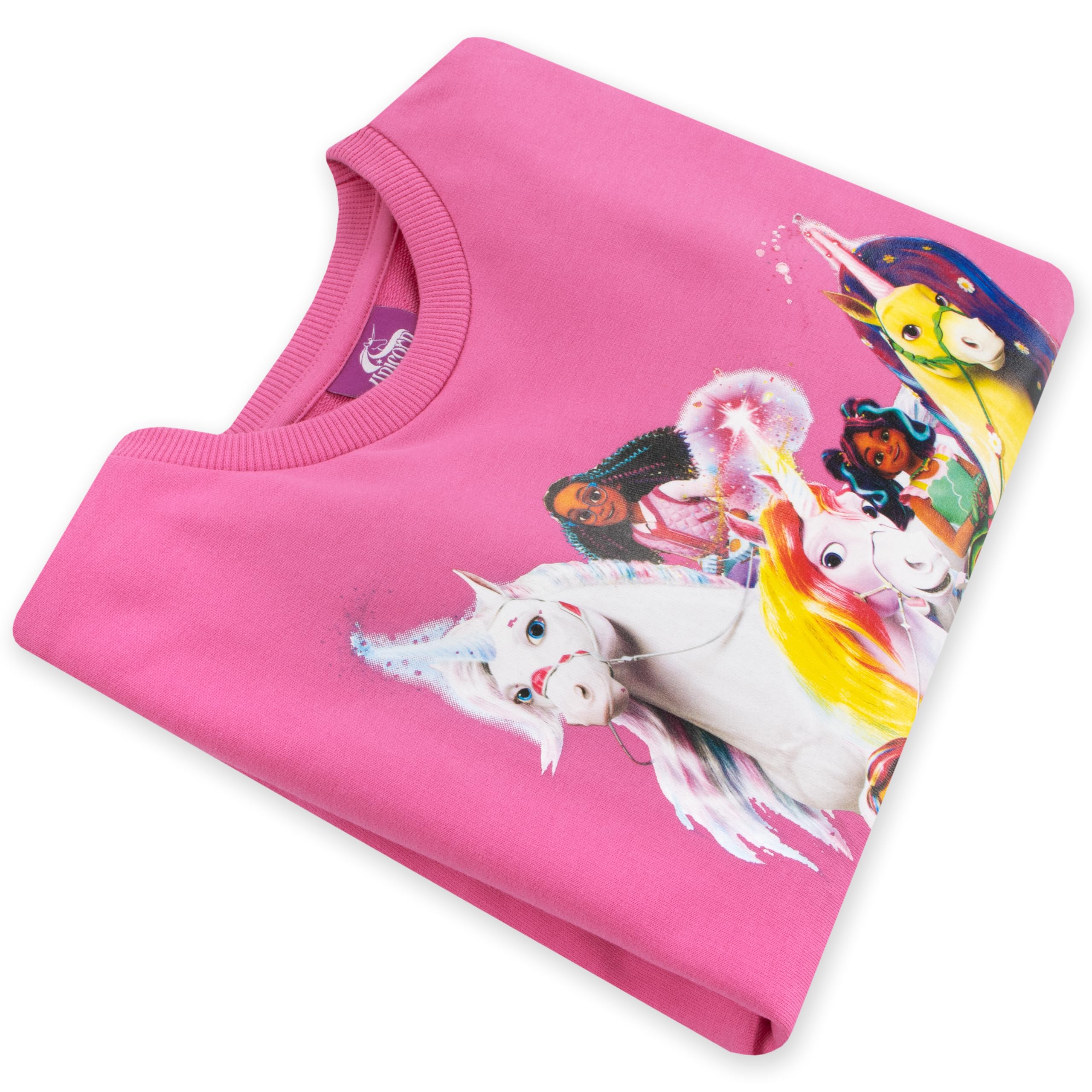 Bluza Dla Dziewcząt Z Akademii Jednorożców | Bluza Z Jednorożcem Dla Dziewcząt | Bluza Dla Dzieci Sophia I Wildstar | Różowy 122