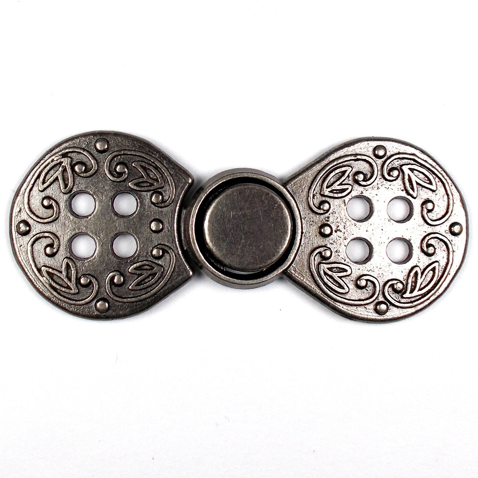 Push The Button Silver Metal Norwegian Clasps Fasteners 50Mm X 20Mm Pack Of 1 (Silver)