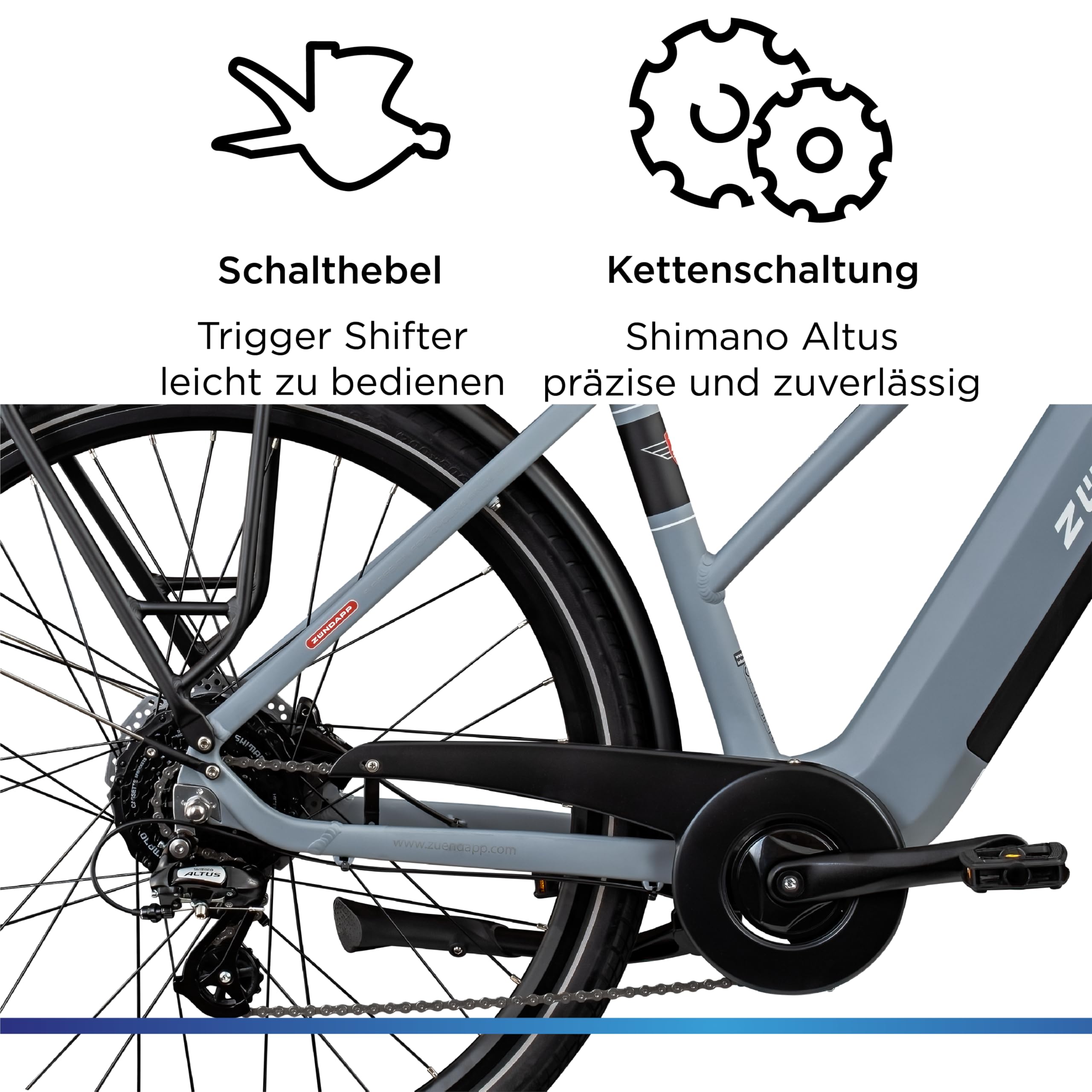 ZÜNDAPP Ebike Damen 28 Zoll Trekkingfahrrad | E Bike 8 Gänge 165-190 cm Elektro Fahrrad | E-Bike Elektrofahrrad mit hydraulischen Scheibenbremsen | Z810
