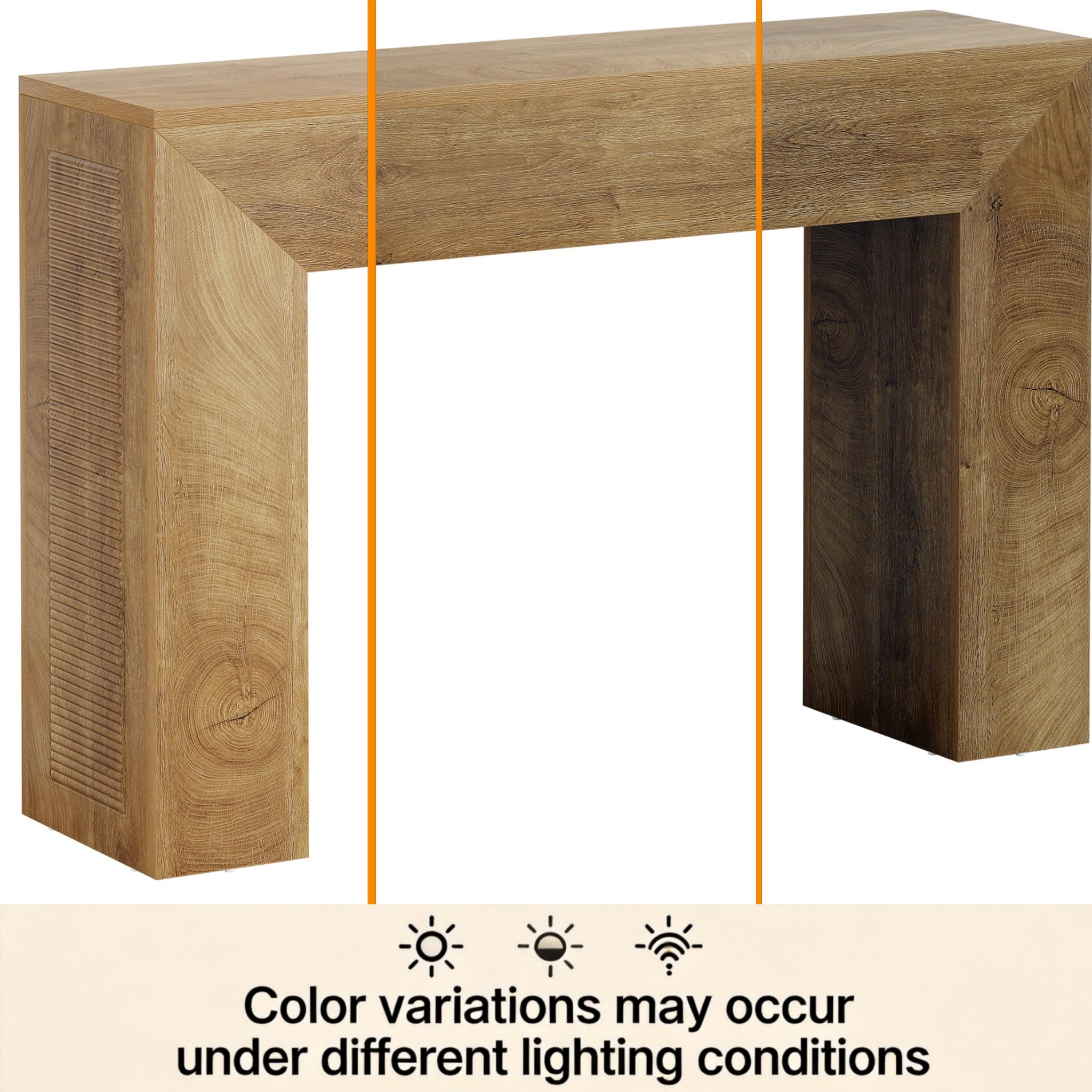 Tribesigns Konsolentisch 110 cm, Schmaler Rechteckiger Sofatisch Hinter Sofa, Landhaus Flurtisch Für Eingang Flur Und Wohnzimmer, Rustikales Braun